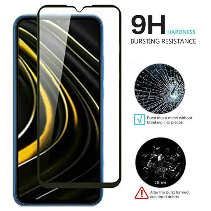 For Xiaomi Poco M3 M2 Glass For Poco X3 X2 F1 F2 Pro Tempered Glass Protective Full Screen Protector For Xiaomi 8 9 Lite SE Pro