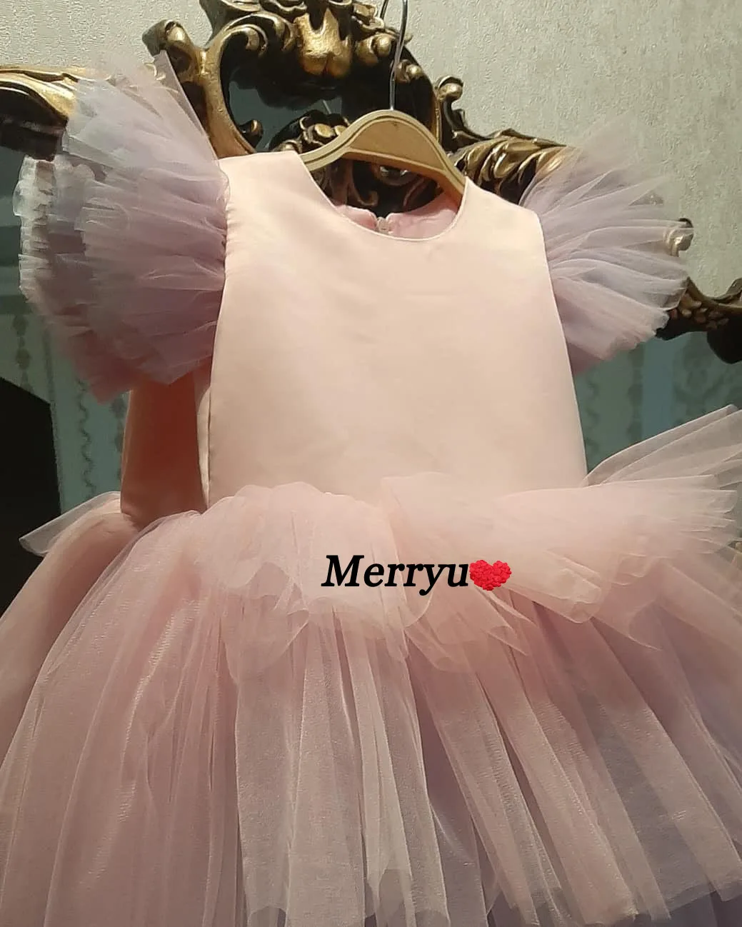 High-Low Tulle  Flower Girl Dress For Wedding Party GownKid Birthday Princess Dresses First Communion Gowns