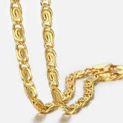 Fashion Gold Color Necklace for Women Men Snail Link Chain Necklace Wholesale Neck jewelry Lobster Clasp 2styles 4.5mm/4mm GN302