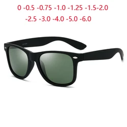 Vintage Rivets Polarized Sunglasses Men Women Minus Lens Driver Square Prescription Sunglasses 0 -0.5 -0.75 -1.0  To -6.0