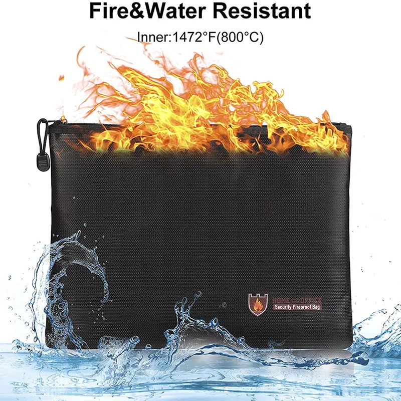 Fireproof Document Bag,Waterproof and Fireproof Document Bags,Fireproof Money Bag for A4 Document Holder