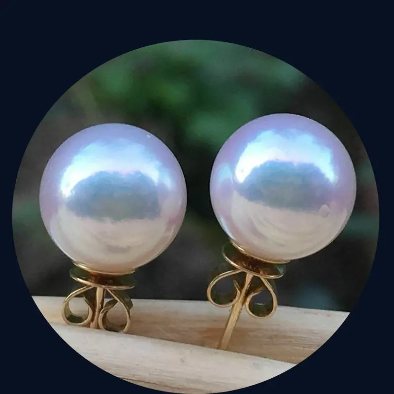 10mm AAA+ White South Sea Shell Pearl 14k/20 Gold Plated Stud Earrings