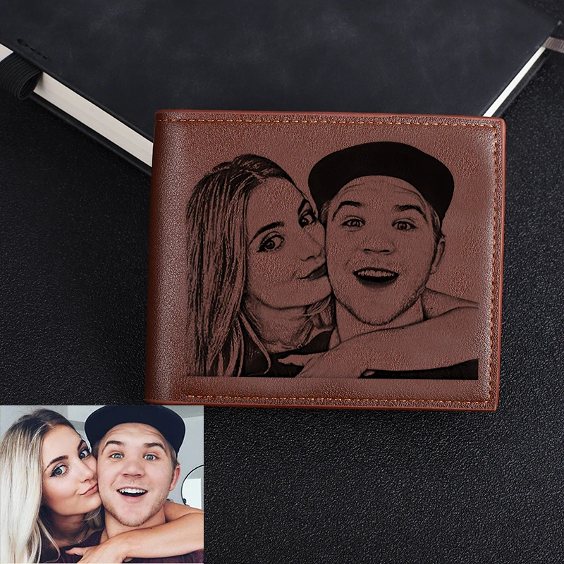 Custom Scannable Spotify Men Personalized Wallet High Quality PU Leather Short Multiple Card Slots Purse Custom Photo Wallet