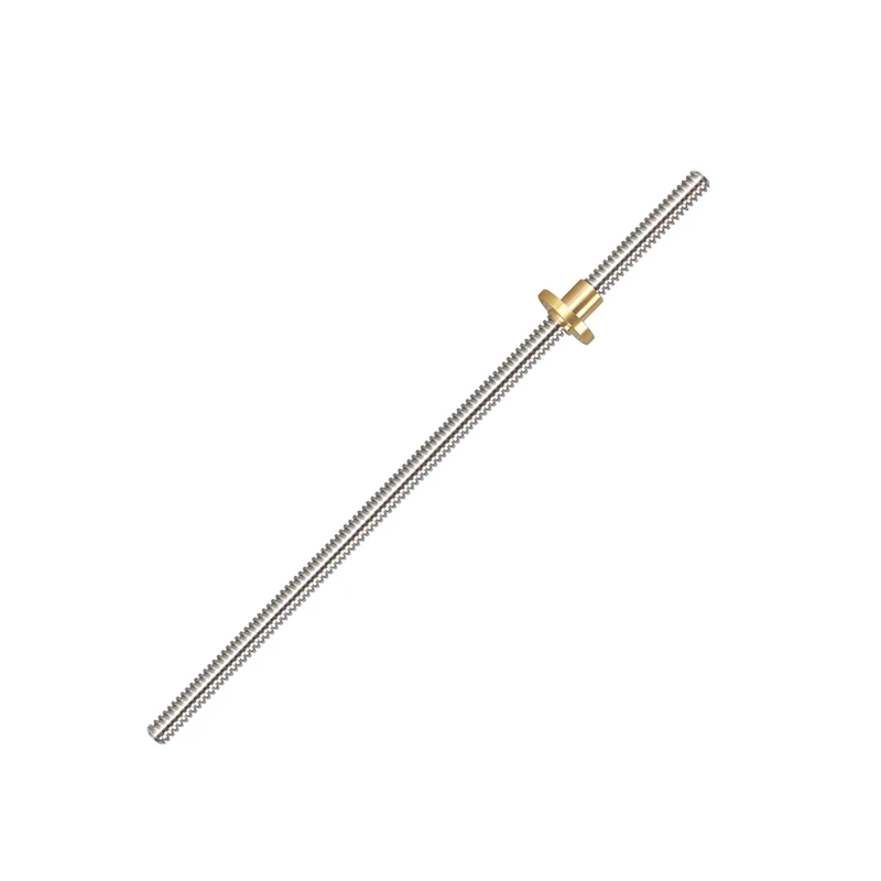 CNC 3D Printer 2PCS T6 Trapezoidal Rod Lead Screw Thread 6mm Lead 1/2/4/6/12mm With Brass Nut, L = 150MM-1000MM