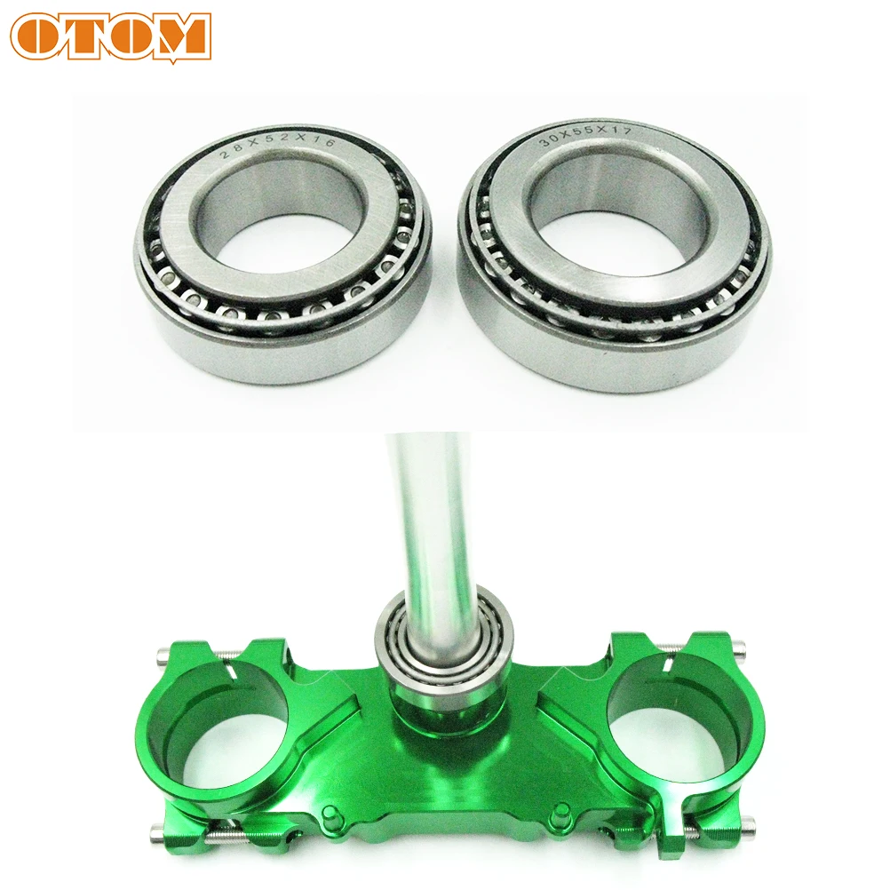 

OTOM 1 Pair Motorcycle Steering Bearing System Steering Parts Rod Taper Bearing Kit Steel For KAWASAKI KX KXF SUZUKI RMZ 250 450