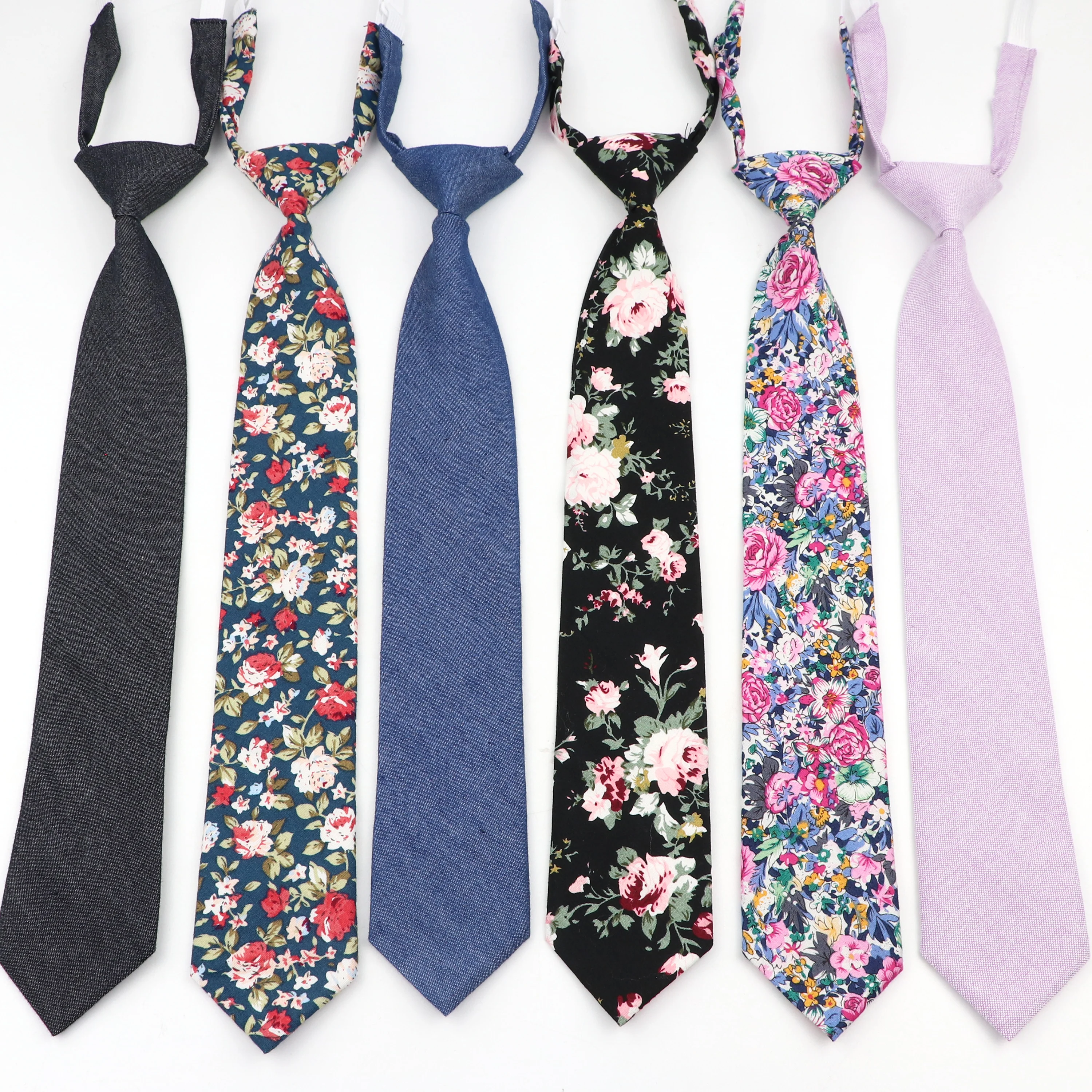 Corbatas ajustadas para niños y niñas, corbata pequeña de algodón, informal, Floral, Color sólido, persona perezosa, corbata de estudiante para fiesta de boda, corbata Schhol