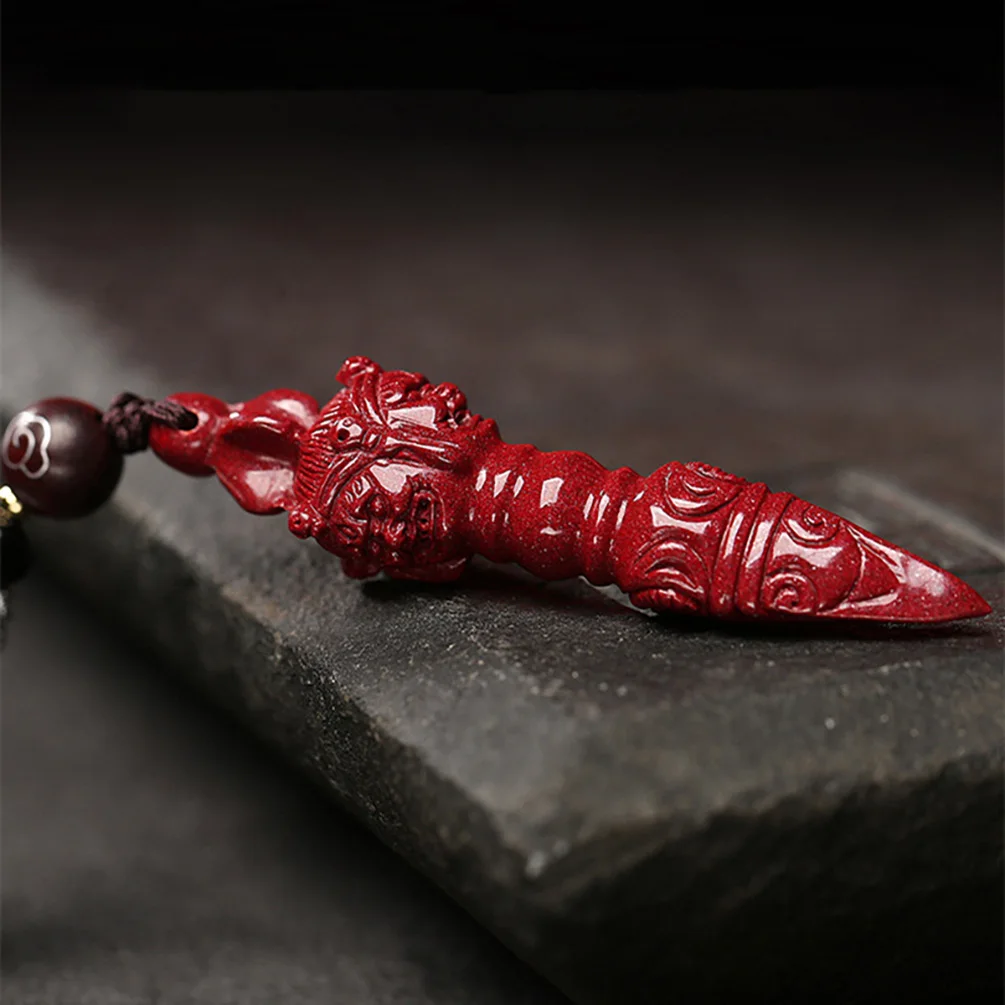 Cinnabar Demon Subduing Vajra Pestle Necklace Pendant Mythical Animals Talisman Pendant Men's Jewelry Women's Jewelry