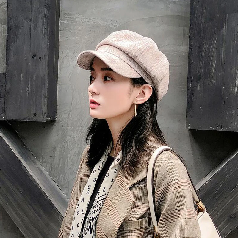 Casual Spring British Classic Female Gatsby Flat Hats Military cap Autumn winter beret women black Retro men baker Newsboy hat