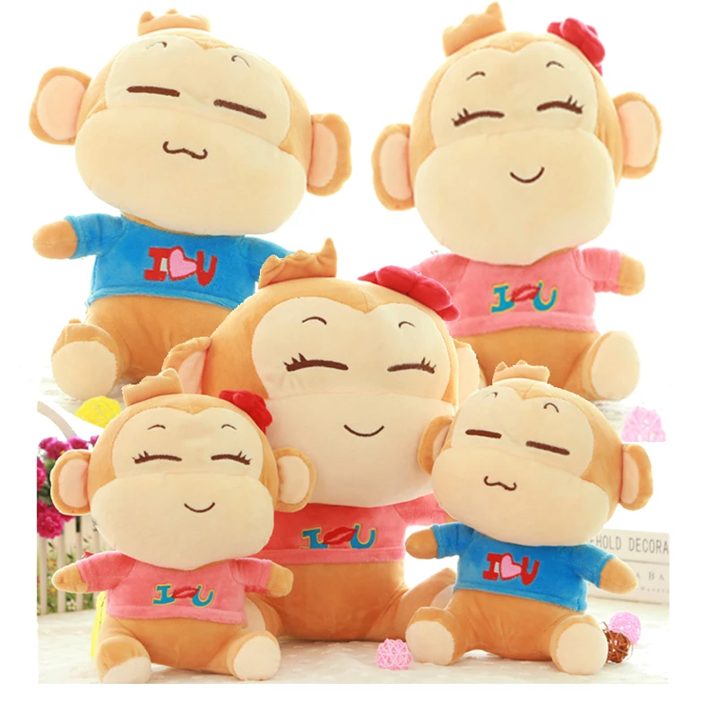 18-25cm a Pair Cute Animal Monkey Stuff Plush Dolls Pillow Lover Gifts Cartoon Wedding Supplies Doll