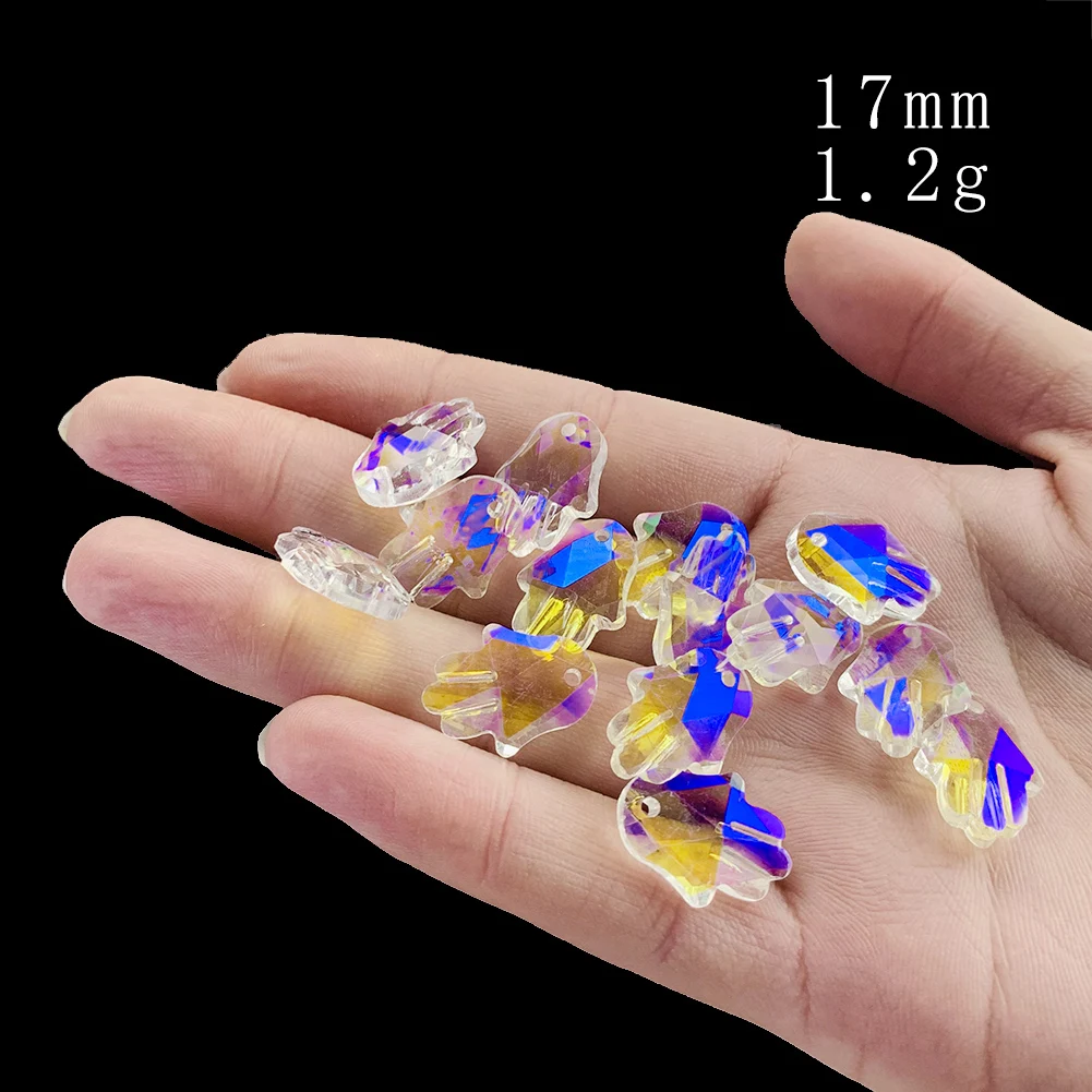 

6PCS Aurora Fatima Palm Crystals Beads for Chandeliers Sun Catcher Crystal Prisms Rainbow Maker Charm Pendant DIY Jewelry Making