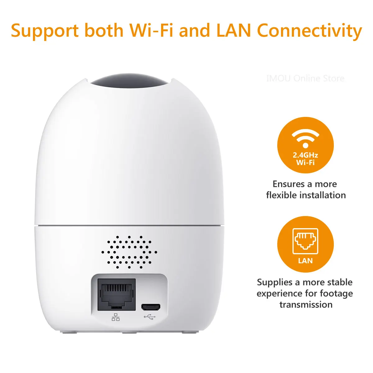 IMOU Ranger 2 cámara IP de 4MP, conexión WiFi y Ethernet, 25fps, H.265, PTZ, Audio bidireccional, alarma de sonido anormal, región Configurable