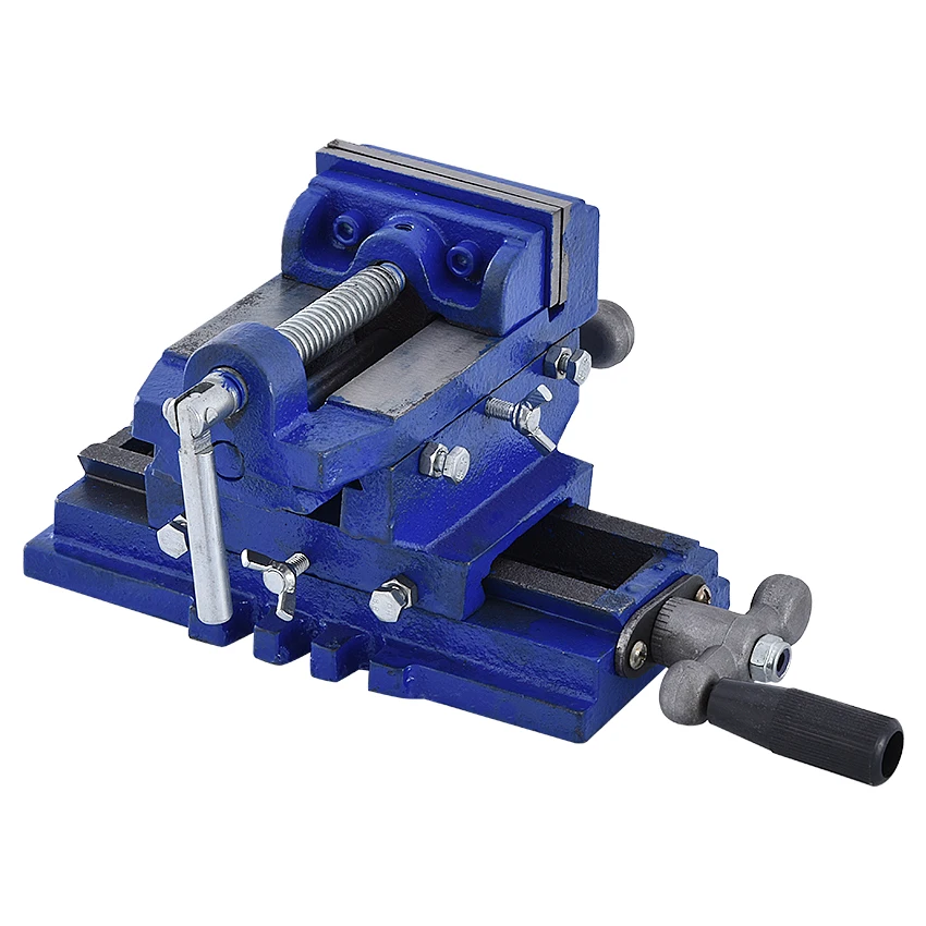 Two-Way Movement Bench Drill Operating Platform Flat Tongs Precision Bench Vise Clamp Tool Heavy Duty Cast Iron Plain Vice