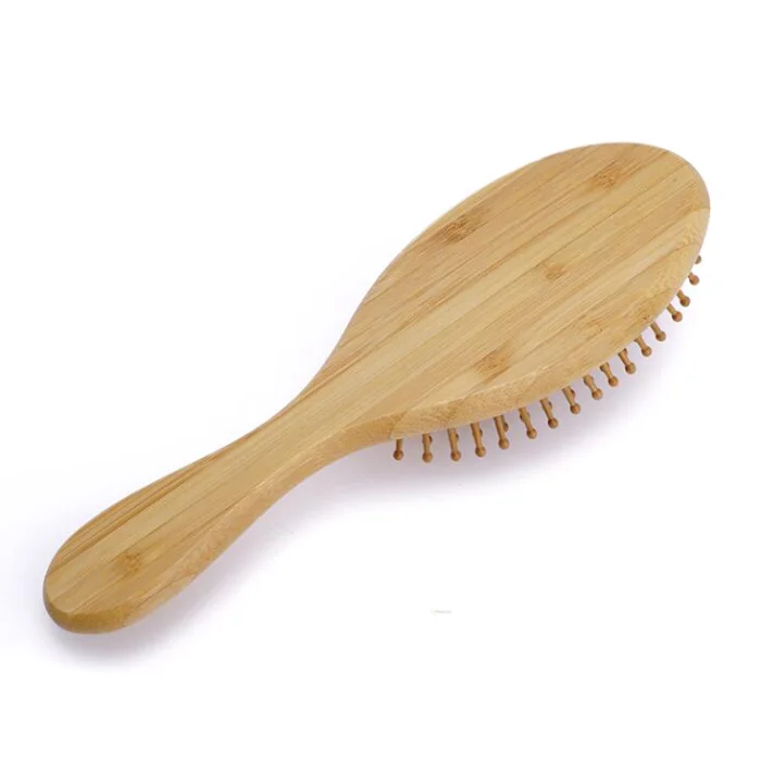 Cepillo de pelo de bambú para masaje del cuero cabelludo, peine de madera natural, herramientas de peinado antiestáticas, 1 unidad