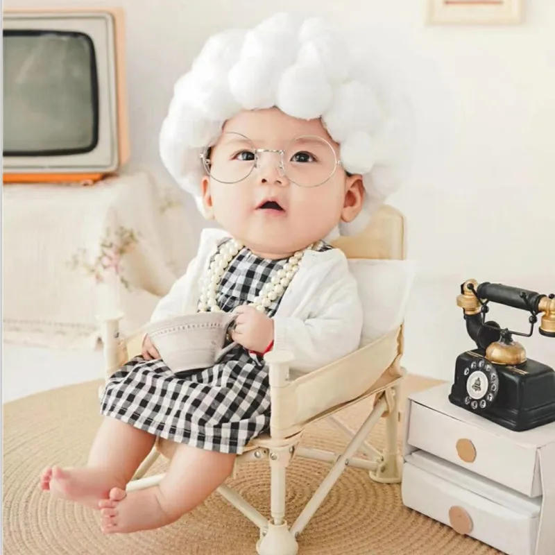 Little old lady photo costume studio baby 100 days and half year old baby photo props small chartered woman suit