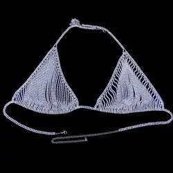 Stonefans Newest Sexy Hollow Rhinestone Body Chain Bra Accessories Necklace for Women Crystal Thong Underwear Body Jewelry Gift