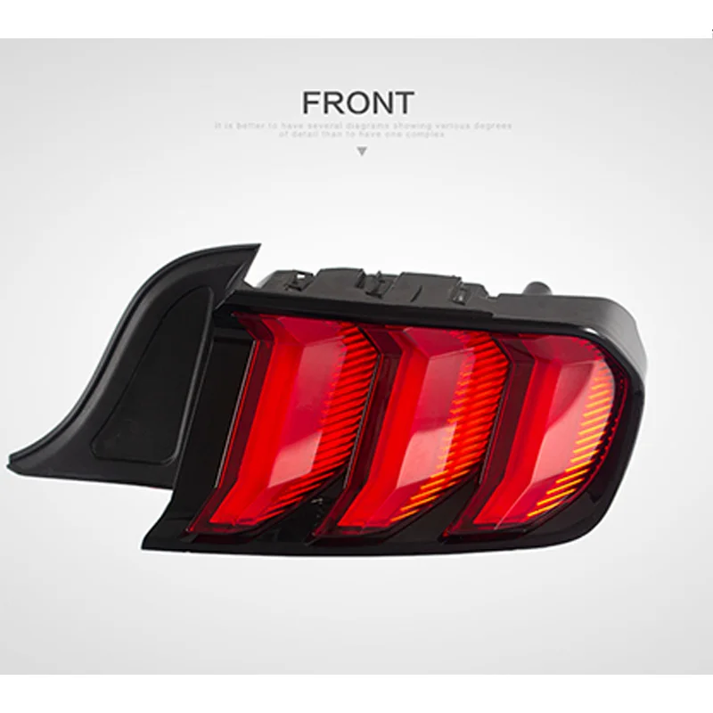 Ford Mustang LED Taillight LED Tail Lamp for 2015-UP Full LED Brake +DRL+Turn Signal with Red Clear and Smoked Three Colors