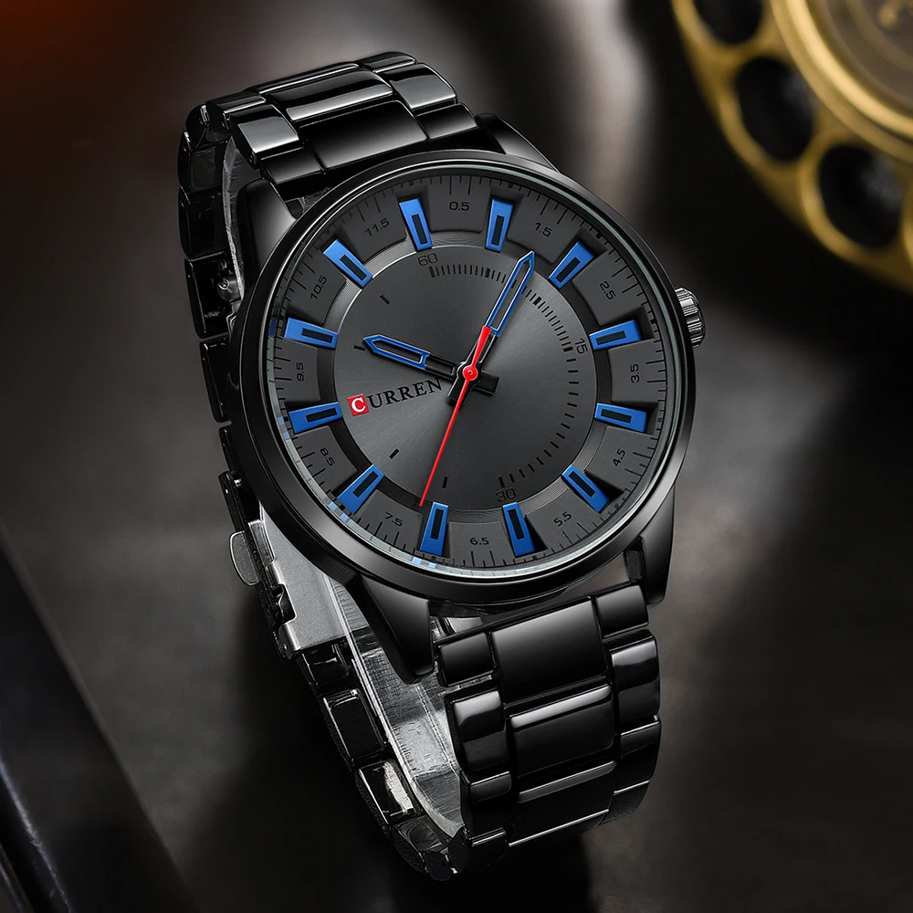 2021 CURREN Fashion Quartz Watches Top Luxury Brand with Stainless Steel Waterproof Sports Men’s Watch Casual Clock for Men