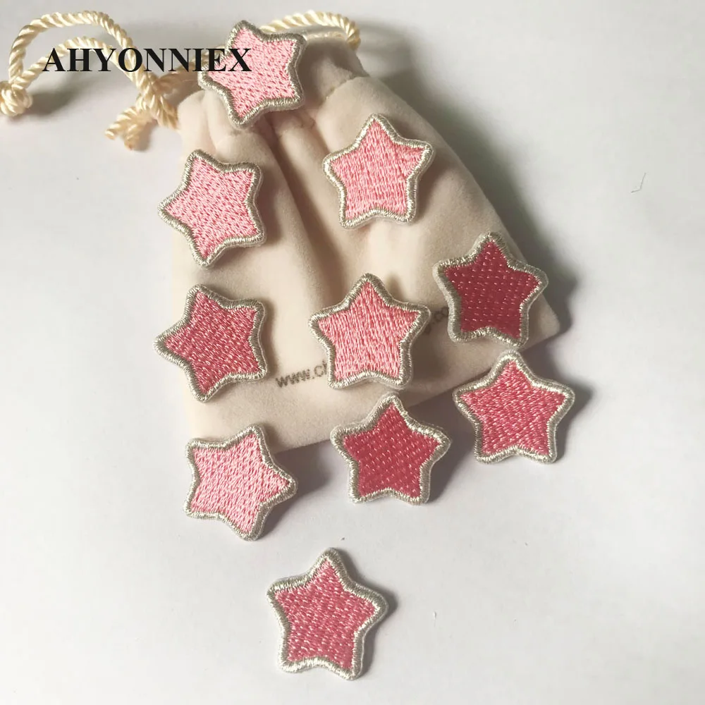 10pcs/lot 3cm Size Star Patches Embroidery Sticker Iron on Patches for Clothing Applique Embroidery DIY Clothing Accessories