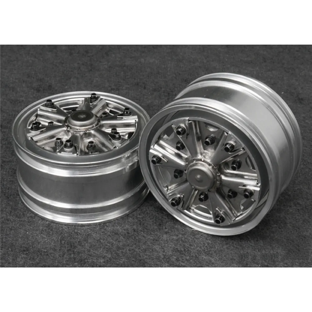 Metal Front Power Axle Wheels set for 1 Axle 1/14 Tamiya US semi Truck 12mm HEX Version RC Model Car Parts