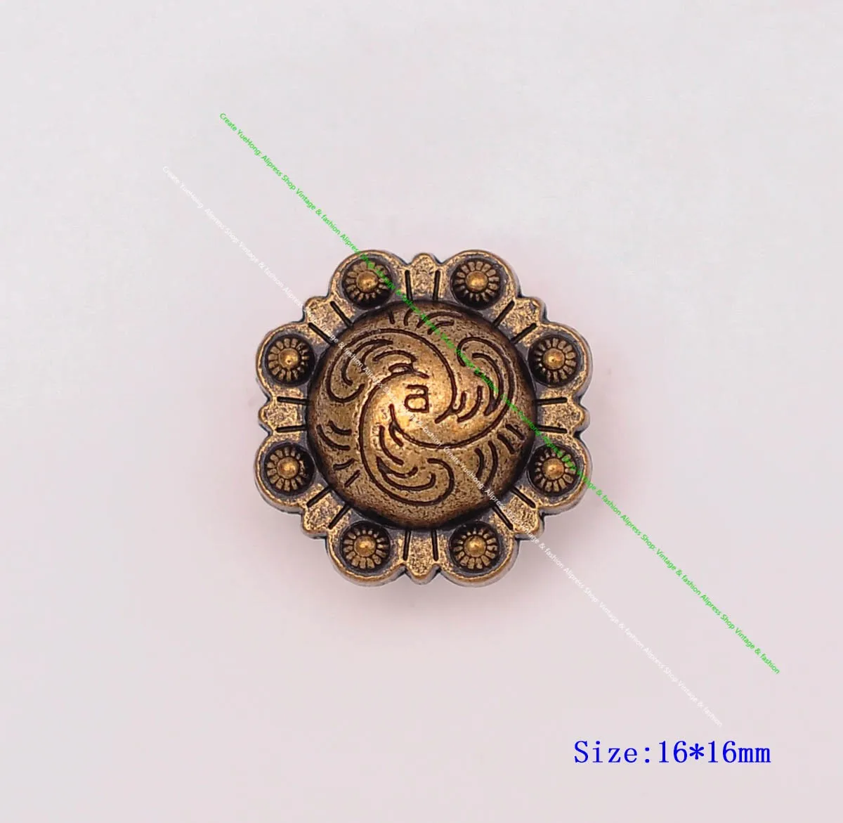 20 stücke 16mm Vintage Silber Westlichen Blumen Beere Conchos Screwback Für Leathercraft Pferd Sattel Gürtel Brieftasche Hut Decor – Detail 15