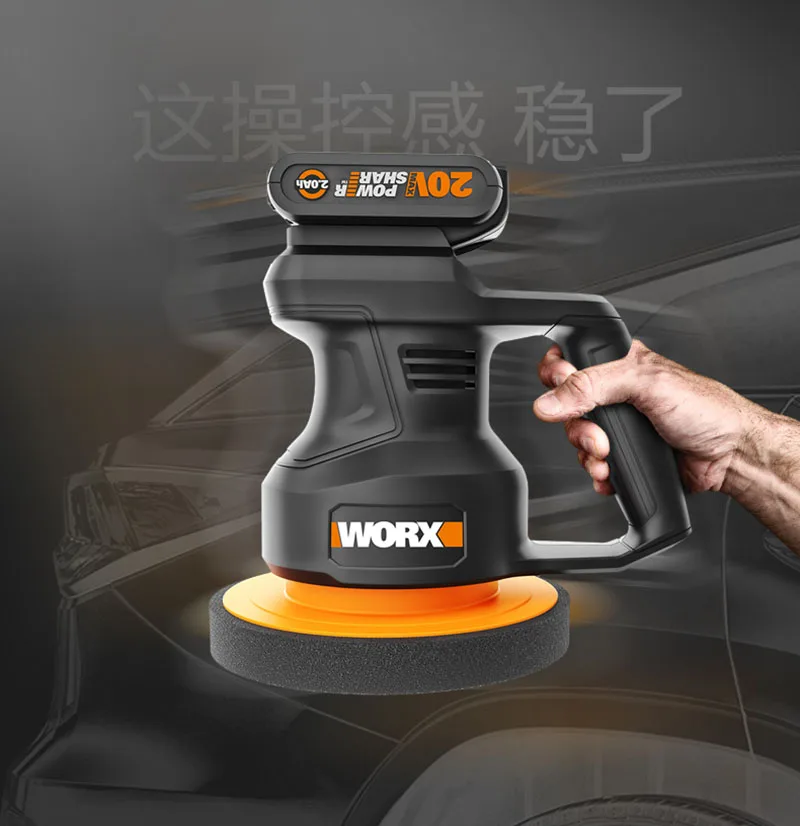 Absx-polidor elétrico sem fio 20v wx858, 3800rpm, 178mm, ferramenta para polimento de carros e pisos, lixamento de cera