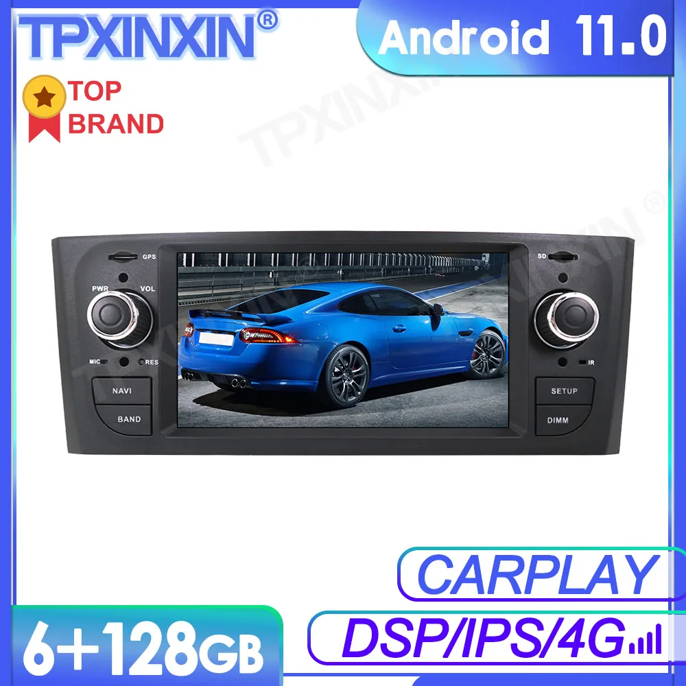 6+128GB Android11 For FIAT Punto Linea 2005 -2009 Car Multimedia Player GPS Navi Audio Stereo Screen DVD Head Unit Tape Recorder