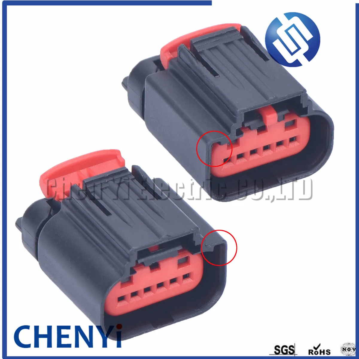 2 Sets 6 Pin Accelerator Pedal Position Sensor Throttle Pedal Automobile Connector plug For FORD GM 1438153-5 （left right slot）