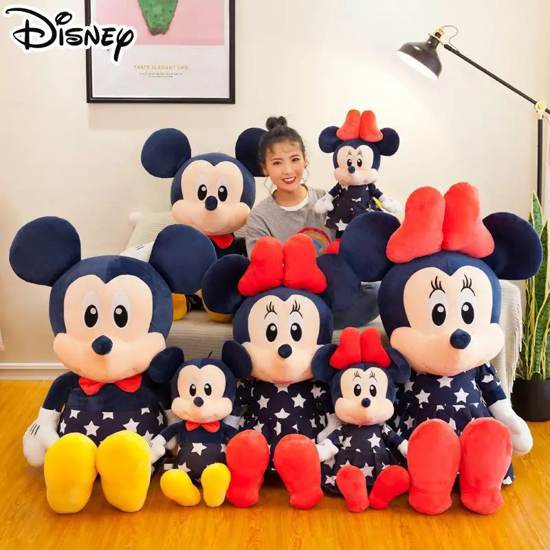 35-135cm Big Dolls Disney Mickey Mouse Mickey Minnie Plush Toys Couple Doll Cute Animal Soft Stuffed Kids Girls Birthday Gifts