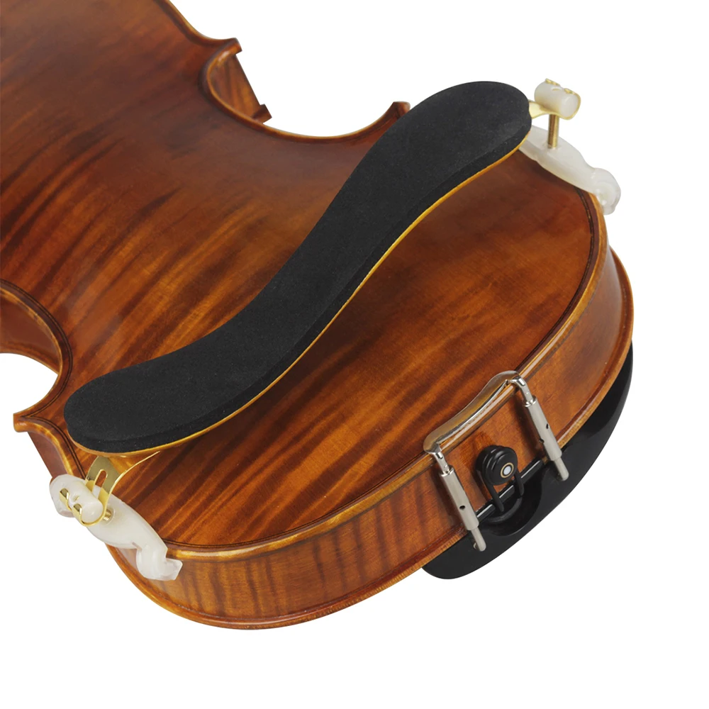 Adjustable Violin Shoulder Rest Professional 4/4 Fiddle Solid Wood Black Padded Shoulder Rest for Acoustic Violin Accessories