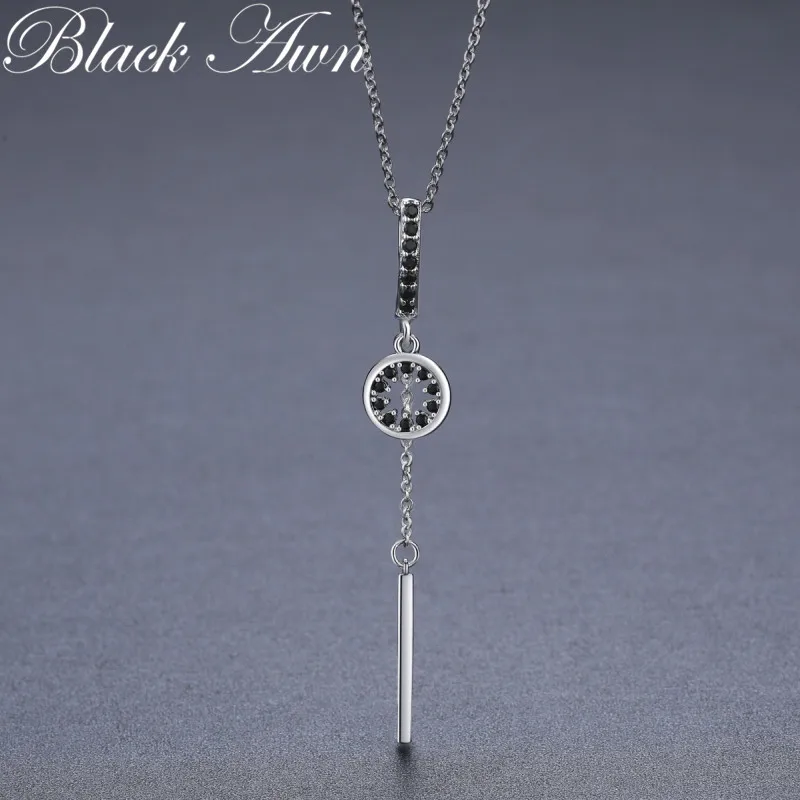 BLACK AWN 2024 New Silver Color Slide Necklace Women Jewelry Classic Round Necklaces&Pendants K073