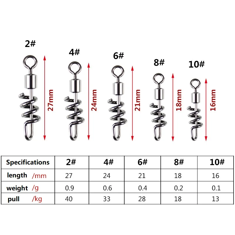 5pcs/lot Fishing Barrel Swivel Pin Connector Solid Rings with Interlock 2# 4# 6# 8# 10# Bearing Rolling Swivel Stainless Steel