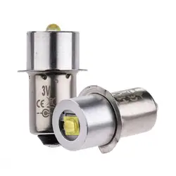 3W Aluminum Alloy LED Flashlight Bulb Energy-Saving P13.5S White Light 3V/4-12V