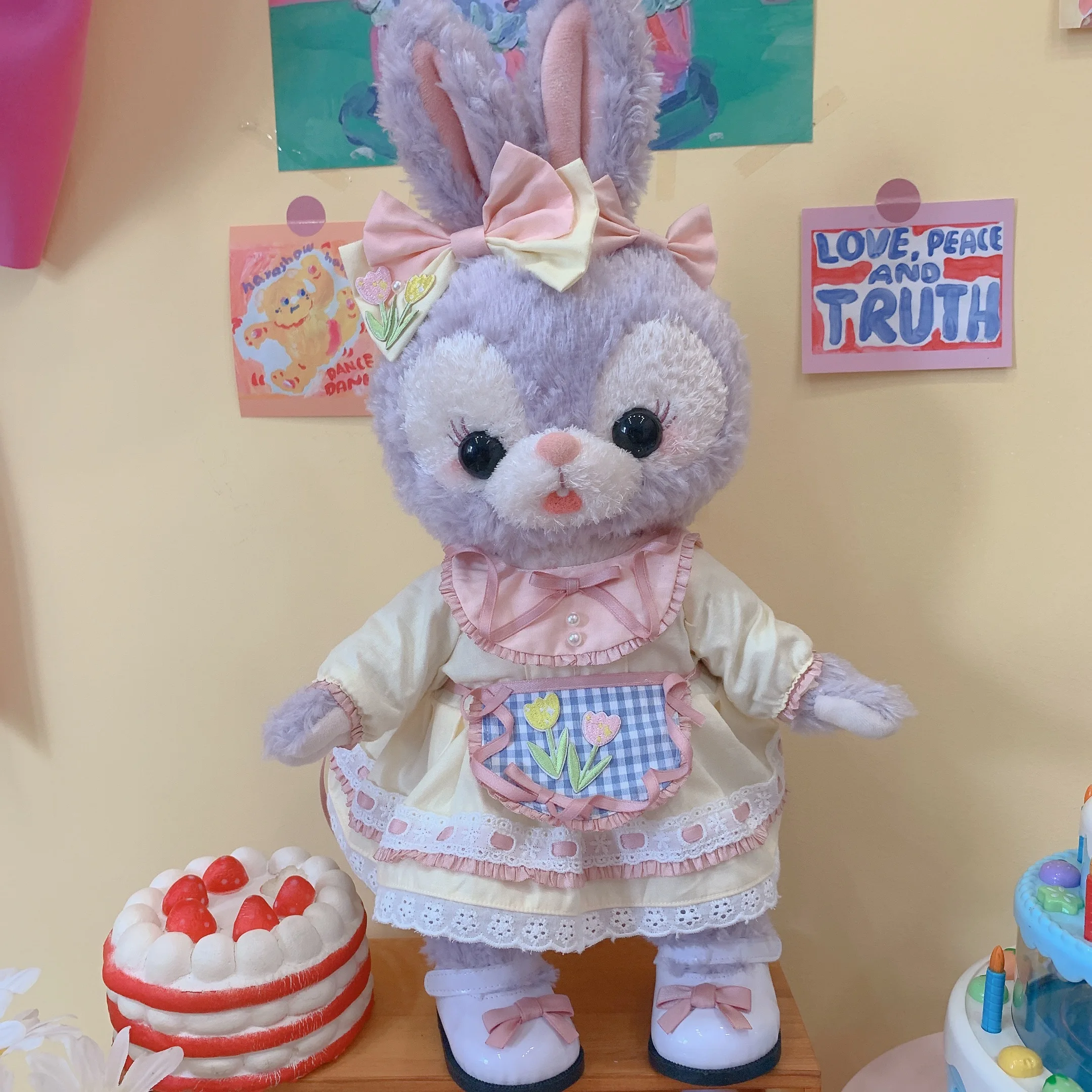 

Duffy's New Friend 13 Inch LinaBell and StellaLou Doll Clothes Cream Tulip Color Matching Dress Apron Bow Set