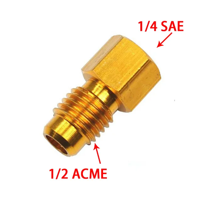 Mosiądz R134A R12 klimatyzator samochodowy Adapter szybkie łączenie 1/2 "ACME mężczyzna 1/4" SAE