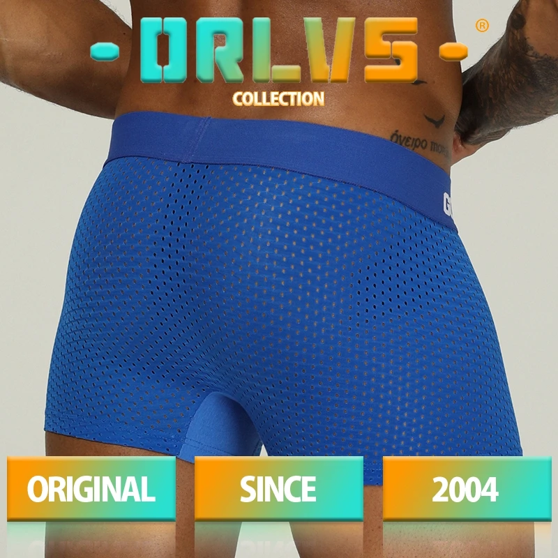 ORLVS Brand Men Underwear Sexy Boxers Cotton Breathable Comfortable Underpants Penis Pouch Male Panties Cueca Tanga Men Shorts