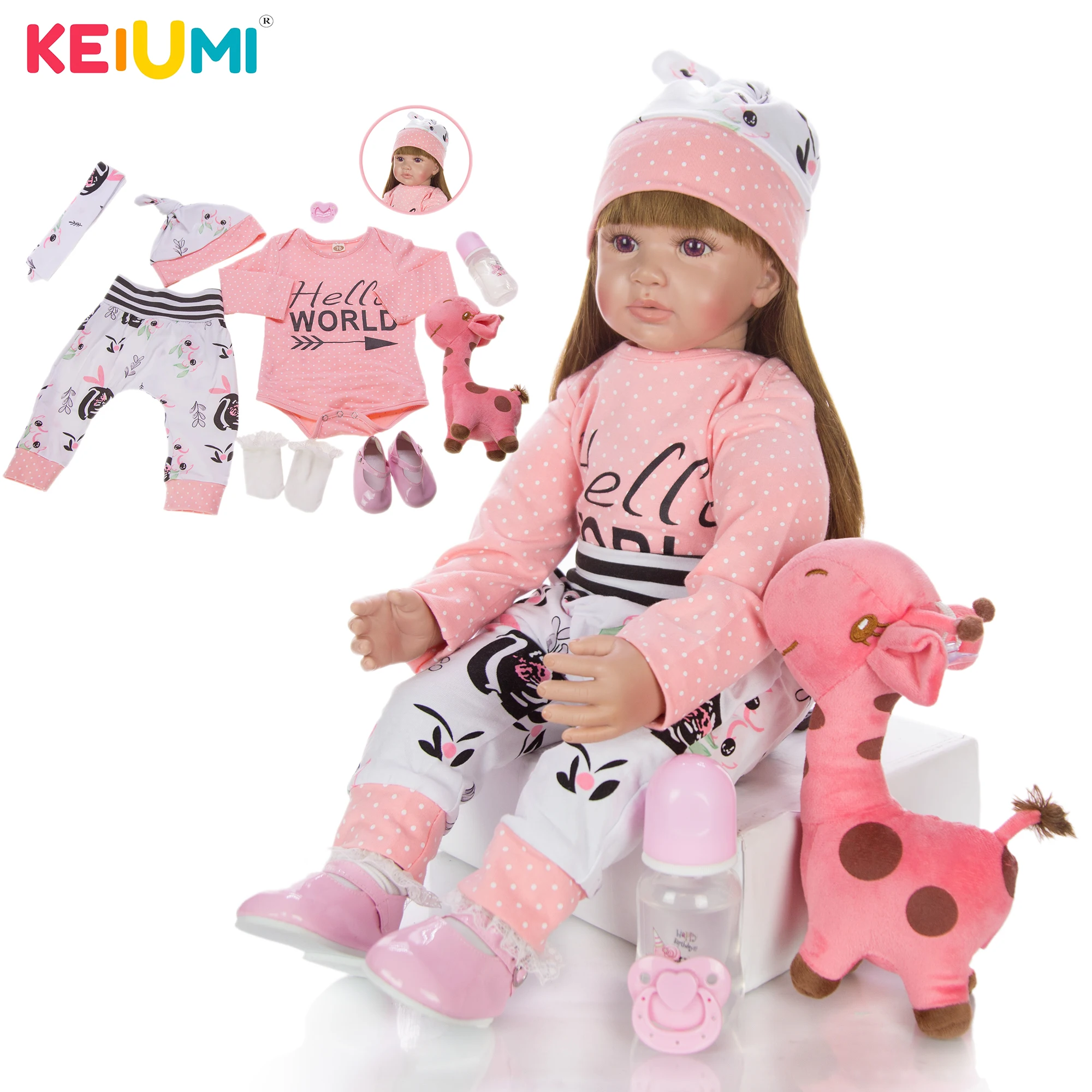 

New Arrival KEIUMI 24 Inch Baby Reborn Dolls Toy Princess Baby Reborn Bebe Dolls Girl Birthday Gift Present Child Play House Toy