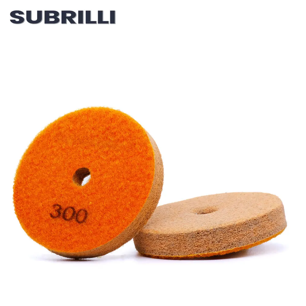 

SUBRILLI 3Inch Diamond Sponge Polishing Pads 2pcs Wet Use Buffing Disc Granite Marble Stone Sanding Pad For Angle Grinder Polish