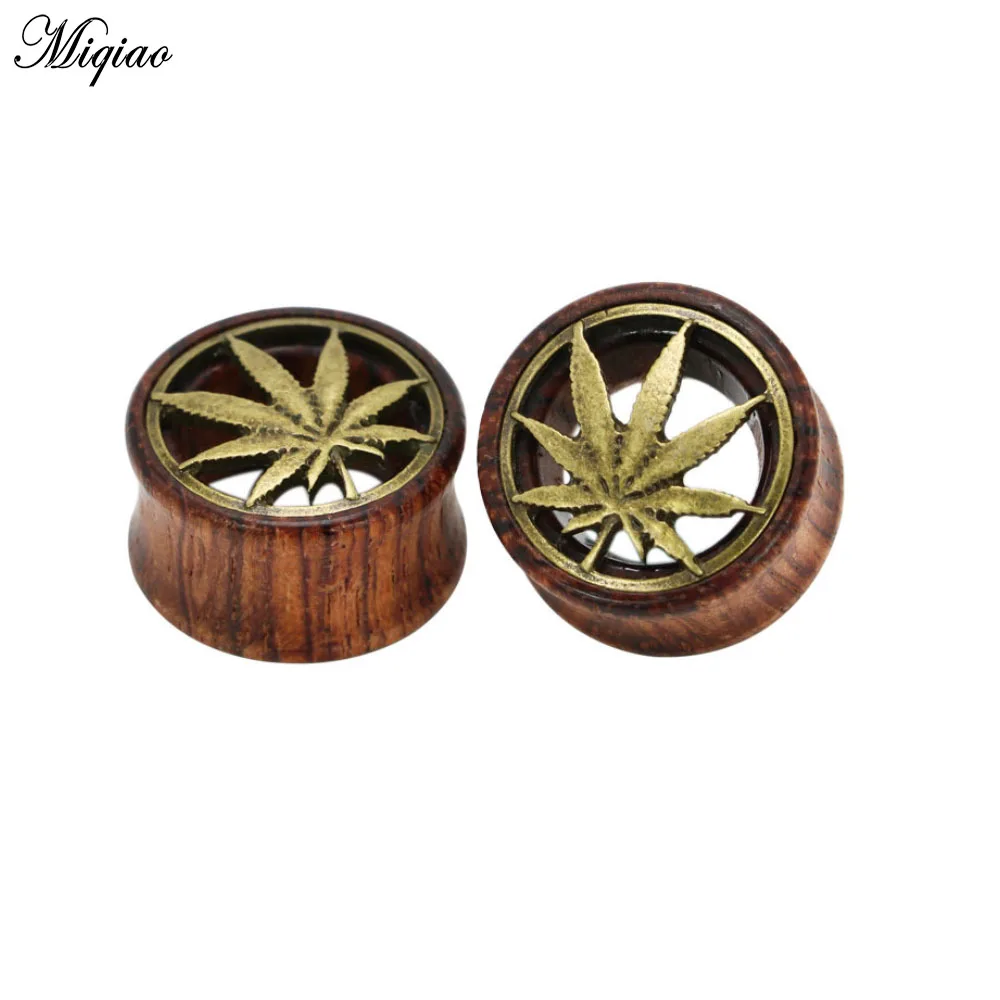 Miqiao 2pcs Hollow Wood Ear plugs Piercing Body Jewelry Flesh Tunnels Saddle Ear Gauges Expander 8-20mm