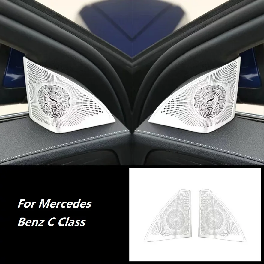 

Car Accessories Stainless Steel A Pillar Door Audio Speaker Decorative Cover Fit For Mercedes Benz C Class