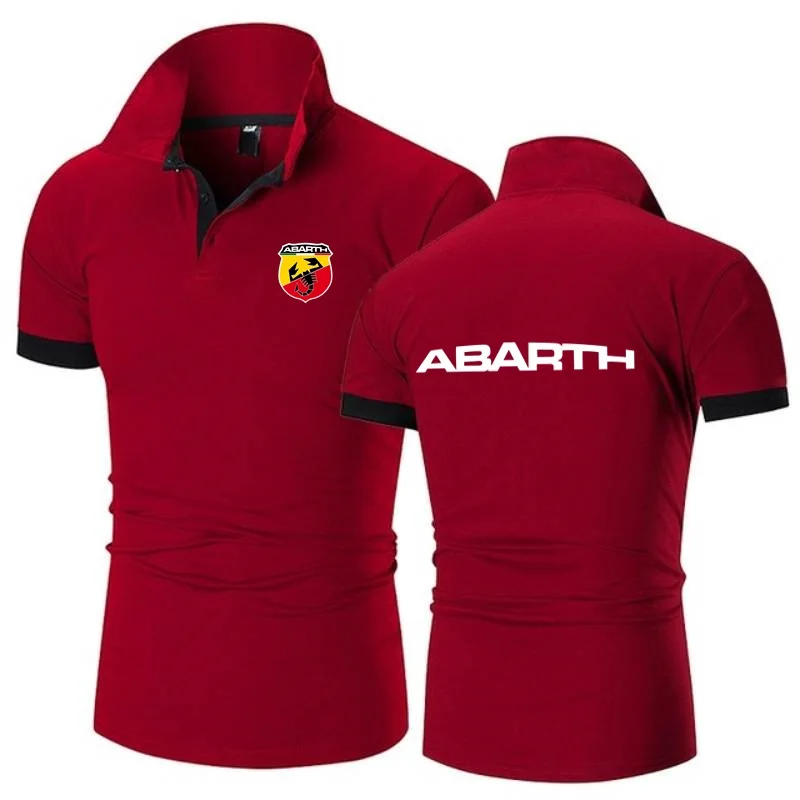 Polo t-shirt da uomo t-shirt stile militare manica corta t-shirt Abarth Scorpion Logo bavero Top camicie popolare Golftennis Jersey