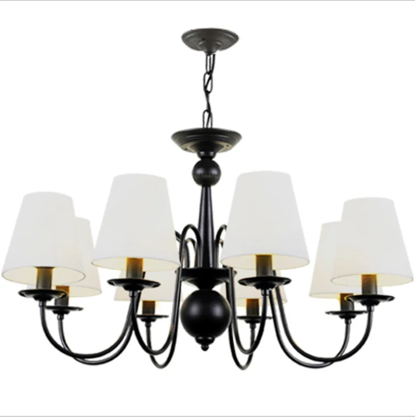 American Retro Chandelier Living Room Wrought Iron Chandelier Bedroom Lamp Rural Country Dining Room Study Chandelier Fixture