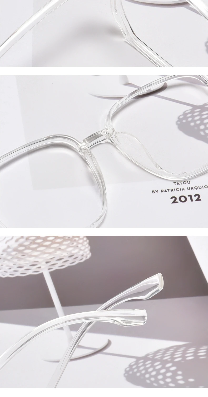 YIMARUILI Ultra-licht TR90 Brille Rahmen Große Gesicht Retro männer Myopie Optische Verordnung Dekorative Brillen Rahmen Frauen D147 – Detail 10