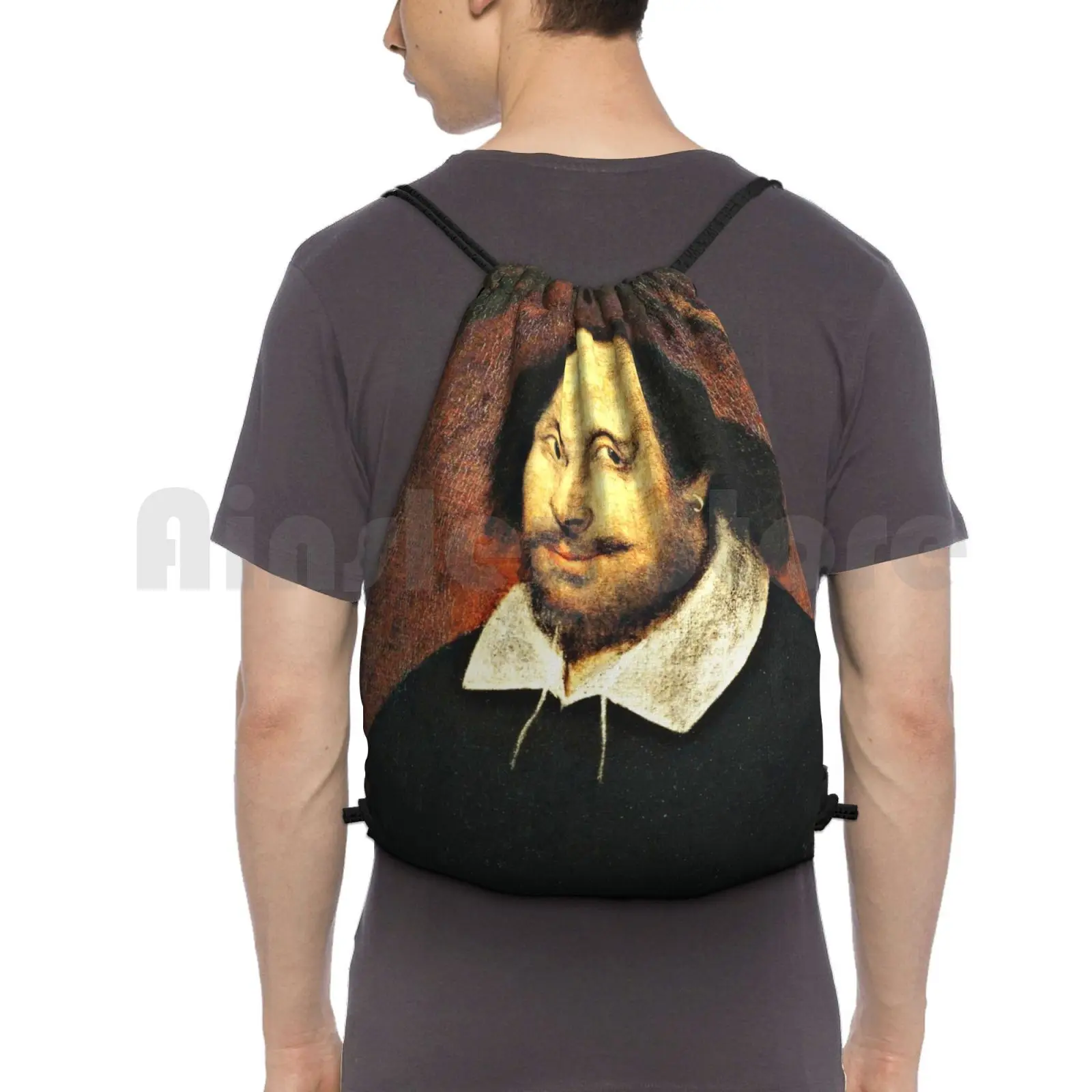 

William Shakespeare Backpack Drawstring Bag Riding Climbing Gym Bag William Shakespeare England English Poetry Playwright