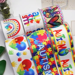 DIY World Autism Awareness Day Printed Grosgrain Ribbon For Craft Supplies Sewing Accessories 5 Yards. 52883