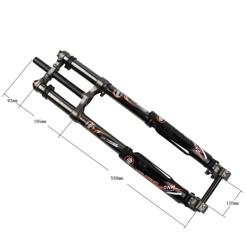 RisunMotor Ebike Front Fork DNM USD-8S Downhill Mountain Electric Bike Air Suspension Fork 203mm 20mm Axle Dual Disc Brake