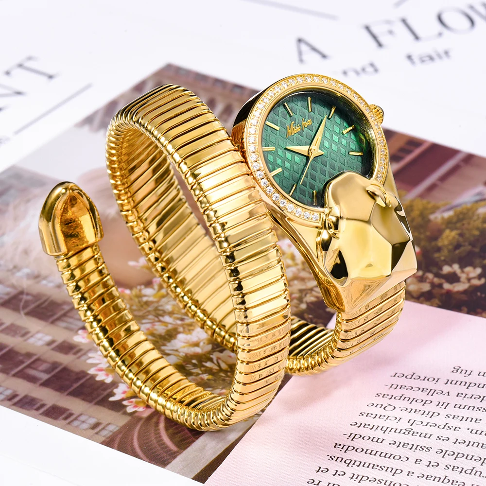 Fashion Jewelry Bangle Watch for Women Casual Ladies Quartz Watches Bling Crystal Unique Design Womens Watches Gold Reloj Mujer