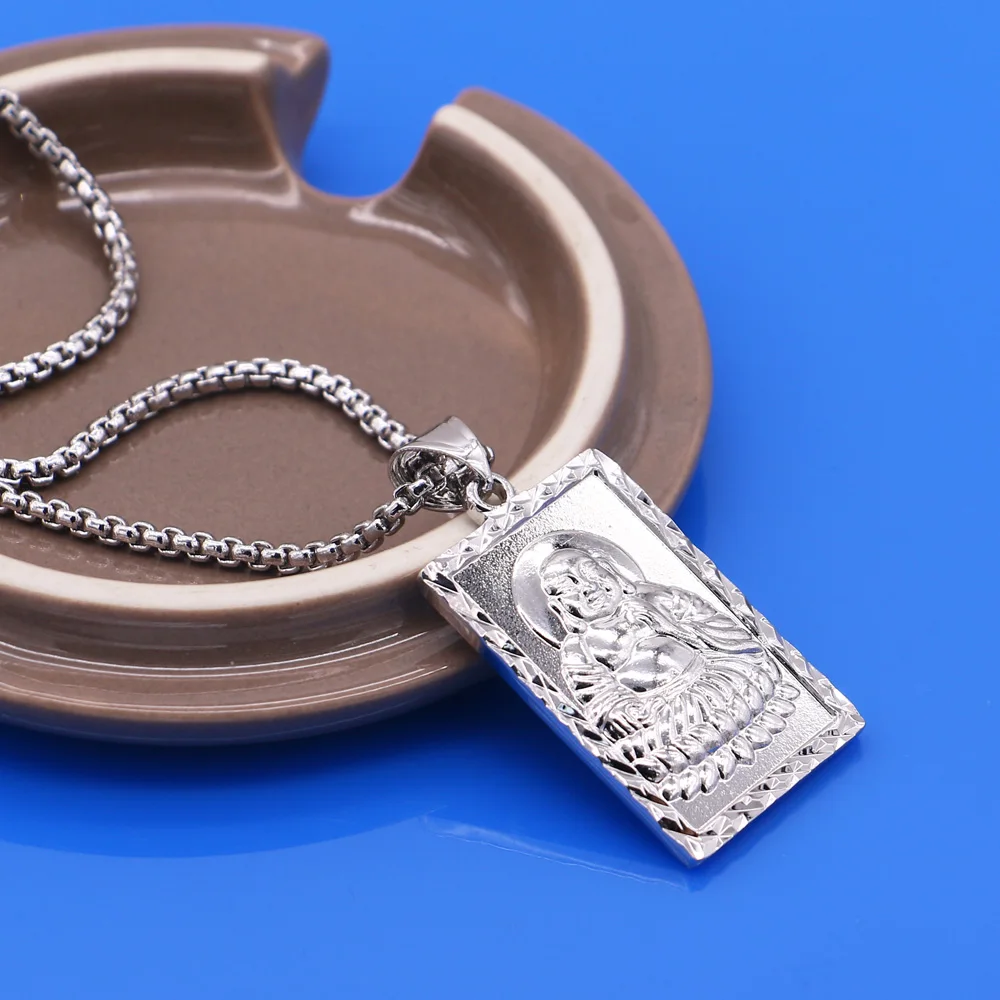 National Style Buddha Pendant Necklace 100% 925 Sterling Silver For Men Personality Woman Fashion Fine Jewelry Gift