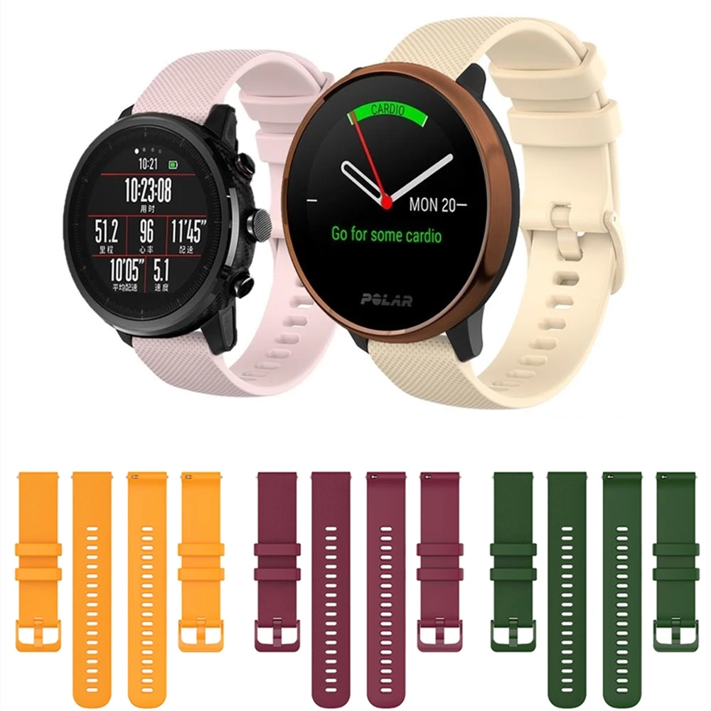 20mm Watchband For Garmin Vivoactive3 Music Smart Watch Bands Sport Silicone bracelet For Forerunner 245 645 Venu Wrist Strap