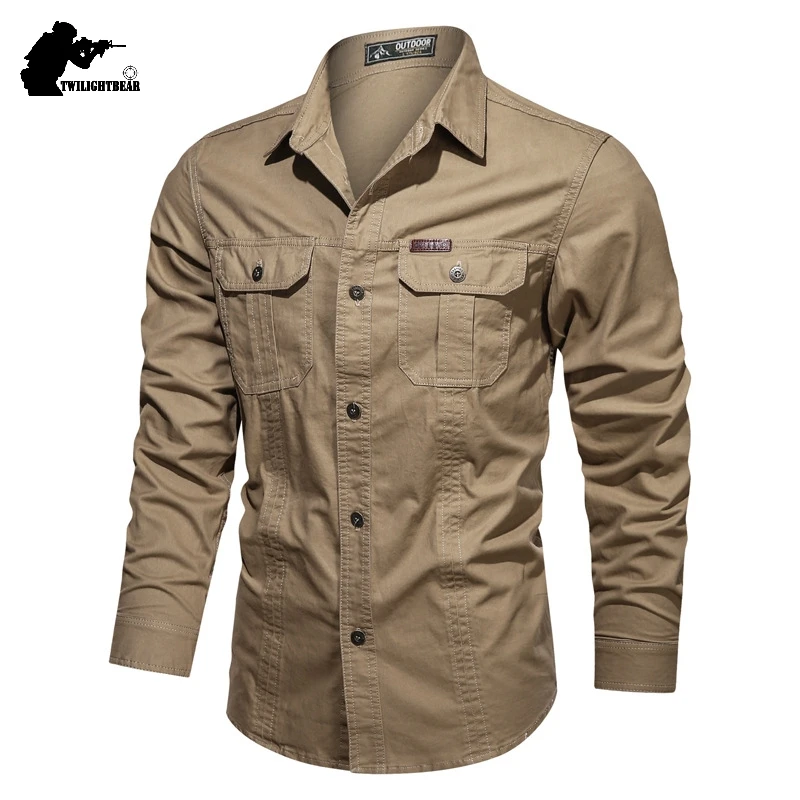 New Men\'s Casual Shirt 5XL 6XL Male Overshirt 2020 Military Cotton Shirts Men Brand Clothing Leisure Shirt Blouse AF1388