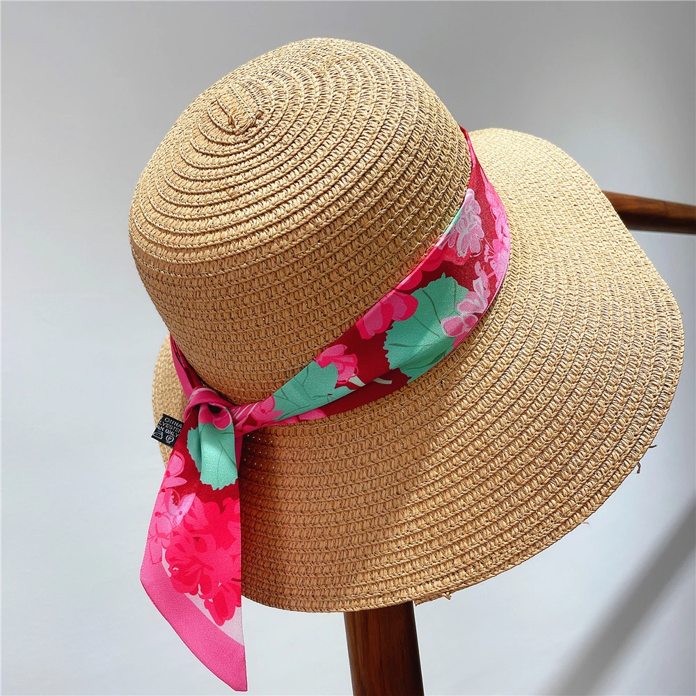 موضة FlowerBrandSilk وشاح تصميم المرأة وشاح للسيدات إكسسوارات الشعر فولارد الشعر وحقيبة الأوشحة Headbands ربطات القوس فيونكة الإناث